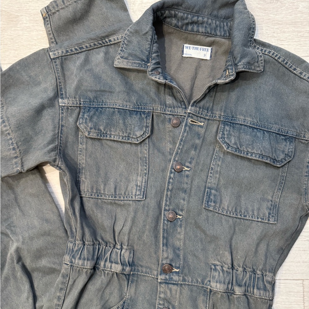 We The Free Blue Denim Jacket